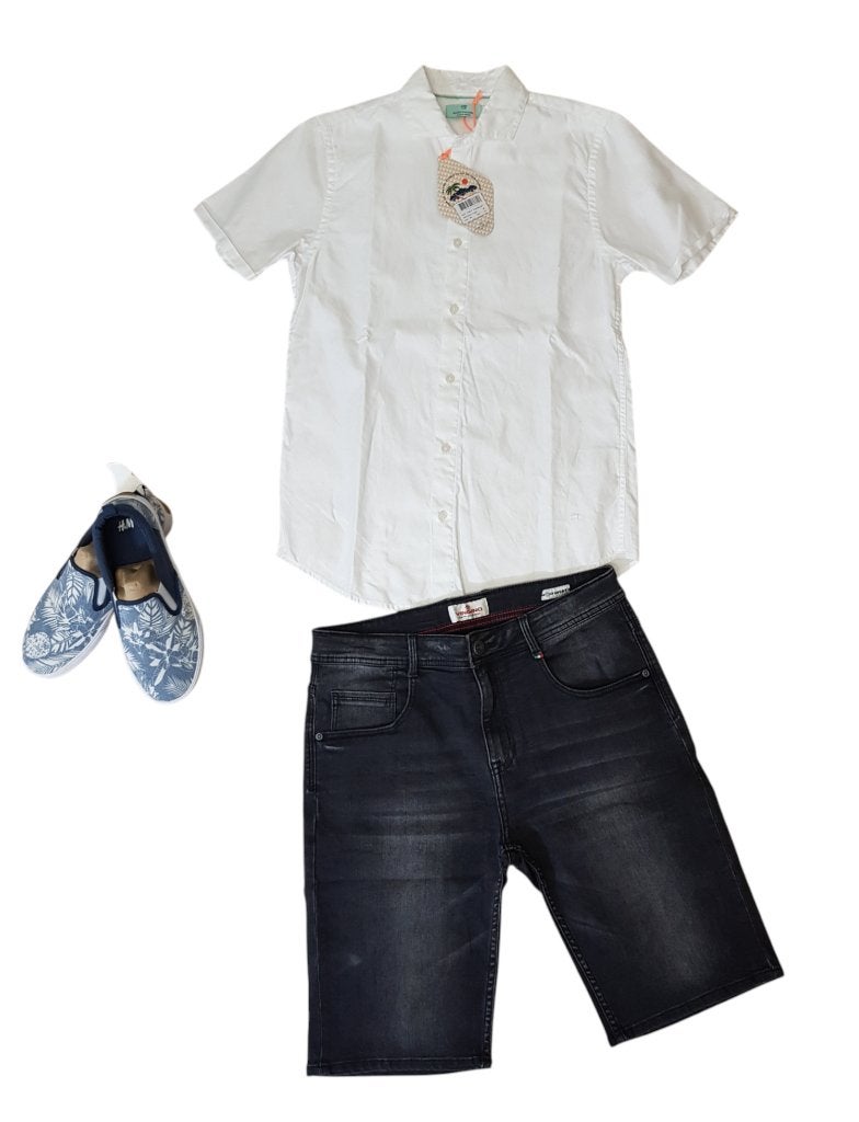 Prachtig wit SCOTCH SHRUNK zomer overhemd mt 16/176.NIEUW!, Kinderen en Baby's, Kinderkleding | Maat 176, Verzenden, Overhemd of Blouse