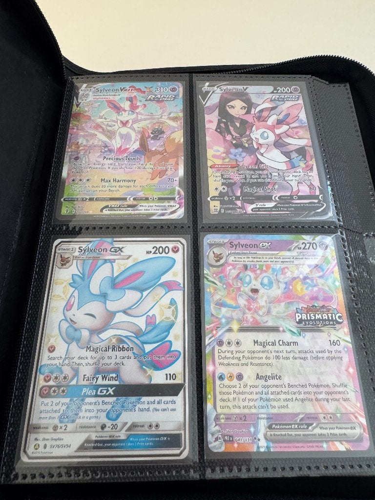Pokémon Sylveon set – Sylveon VMAX Alt + Sylveon GX + Binder, Ophalen of Verzenden, Zo goed als nieuw, Meerdere kaarten, Foil