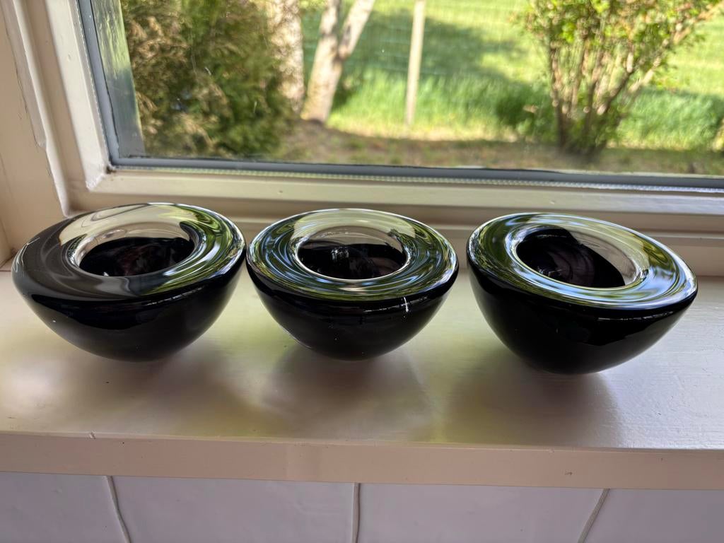 Kosta Boda Atolli Waxinehouders - Glas, Rond, Ophalen of Verzenden, Zo goed als nieuw, Minder dan 40 cm