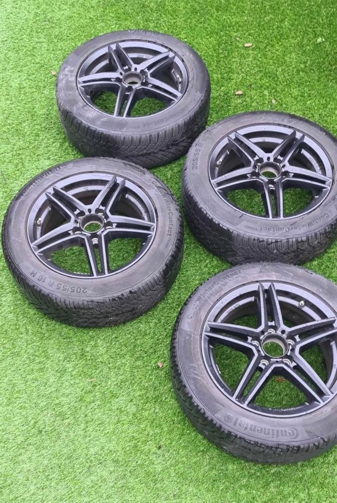 Originele Mercedes Velgen met Winterbanden 5x112 r16, Auto-onderdelen, Ophalen, Gebruikt, Velg(en), 16 inch