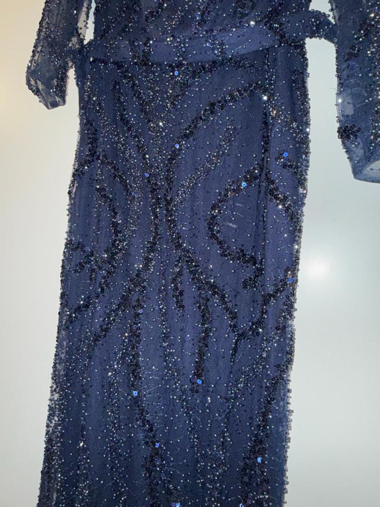 Avondjurk met Pailletten, Maat 38/40 (M), Blauw, Ophalen of Verzenden, Zo goed als nieuw