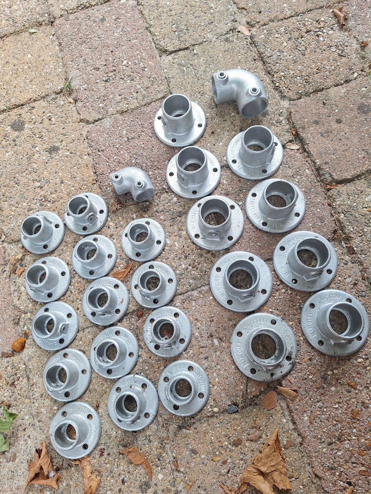 Tubeclamp koppelingen en voetplaten (diverse maten), Ophalen, Gebruikt