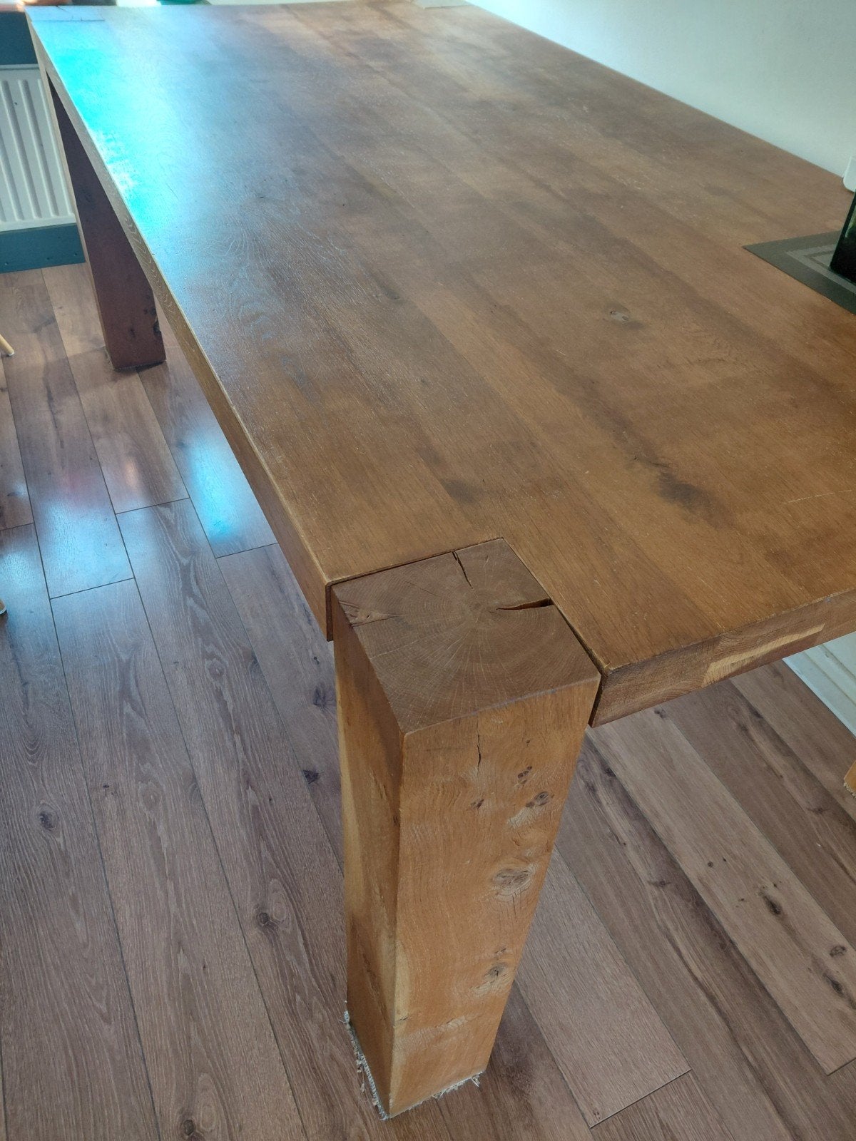 Robuuste Eettafel, Gebruikt, 200 cm of meer, Rechthoekig, 50 tot 100 cm