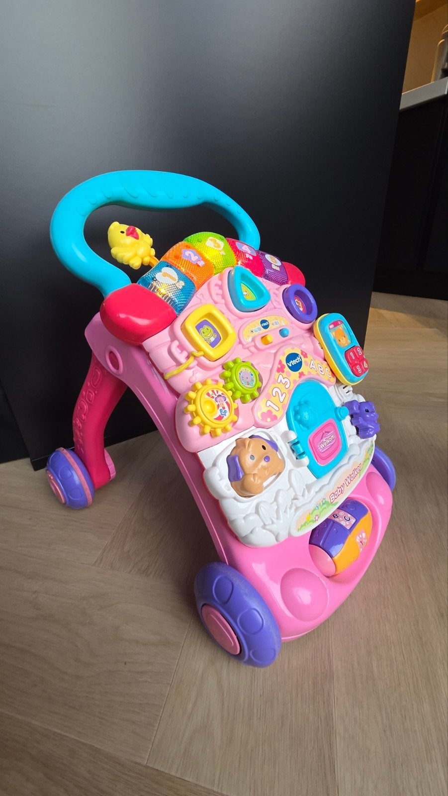 VTech Babywalker Roze - Interactieve Loopwagen, Kinderen en Baby's, Ophalen of Verzenden, Gebruikt, 6 maanden tot 2 jaar