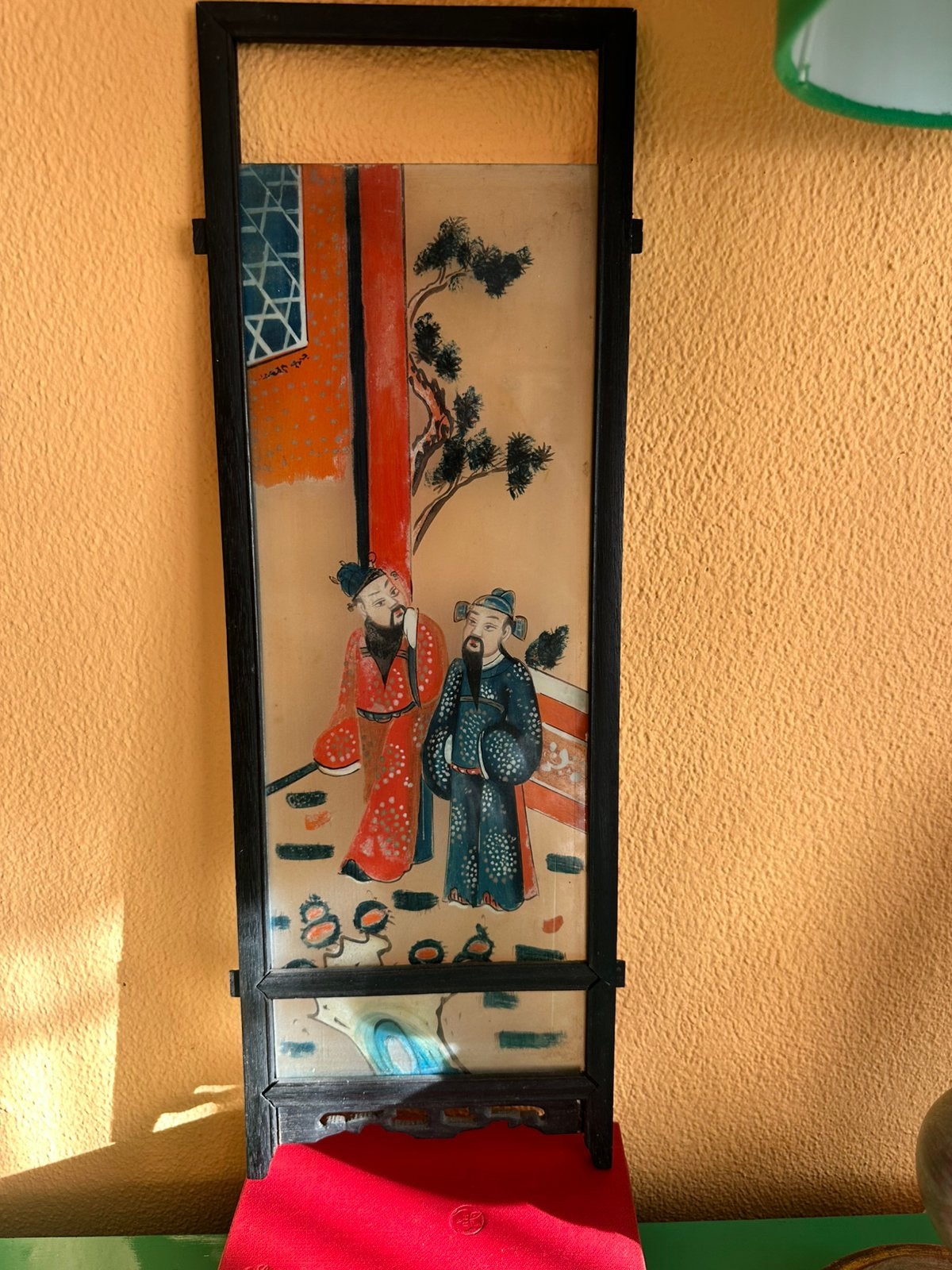 Chinoiserie panelen glas shilderij, Ophalen of Verzenden, Rechthoekig, Minder dan 50 cm