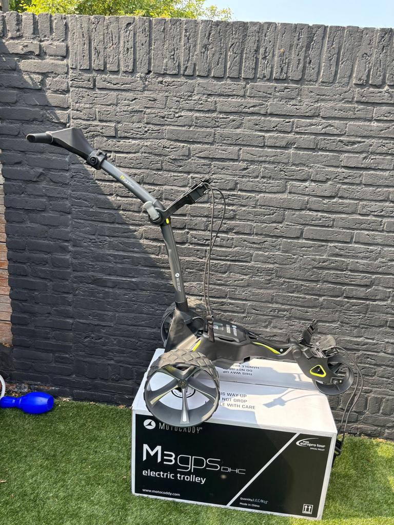 Motocaddy M3 GPS DHC elektrische golftrolley, Sport en Fitness, Golf, Ophalen, Zo goed als nieuw, Golfkar, Overige merken