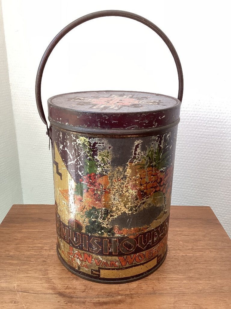 Antiek winkelblik blik jam Bato Jan van Woerkom art deco, Ophalen of Verzenden, Gebruikt, Overige