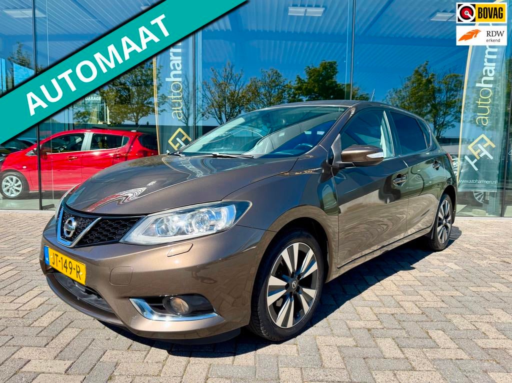 Nissan Pulsar 1.2 DIG-T automaat Tekna, 1e eigenaar dealer o, Euro 5, Stof, Gebruikt, Zwart