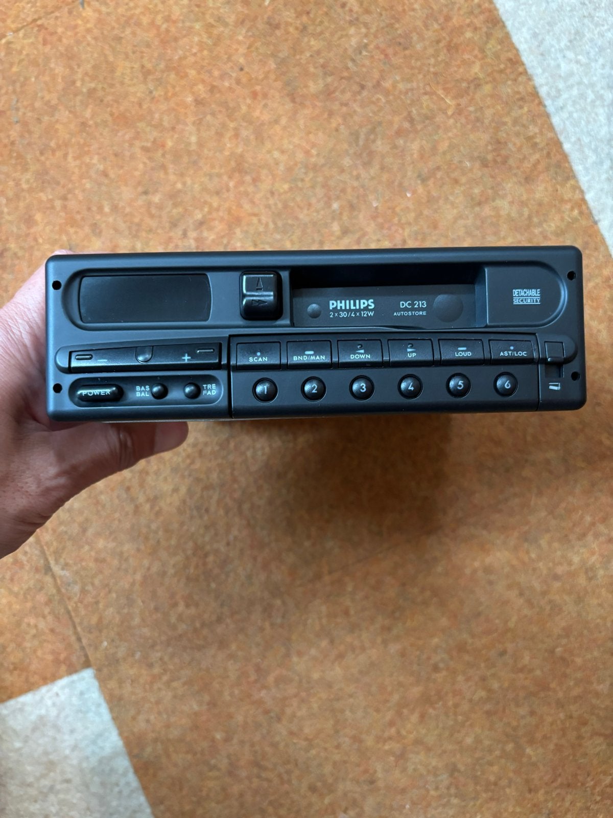 Philips DC 213 Autoradio - 2x30/4x12W met afneembaar front, Ophalen of Verzenden, Gebruikt
