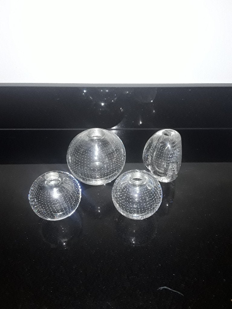 4 Leerdam glazen spijkerbollen vaasjes, Verzenden
