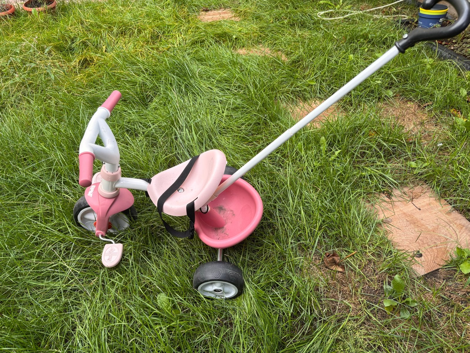 Smoby Be Move driewieler roze + duwstang, Ophalen, Gebruikt, Trapvoertuig