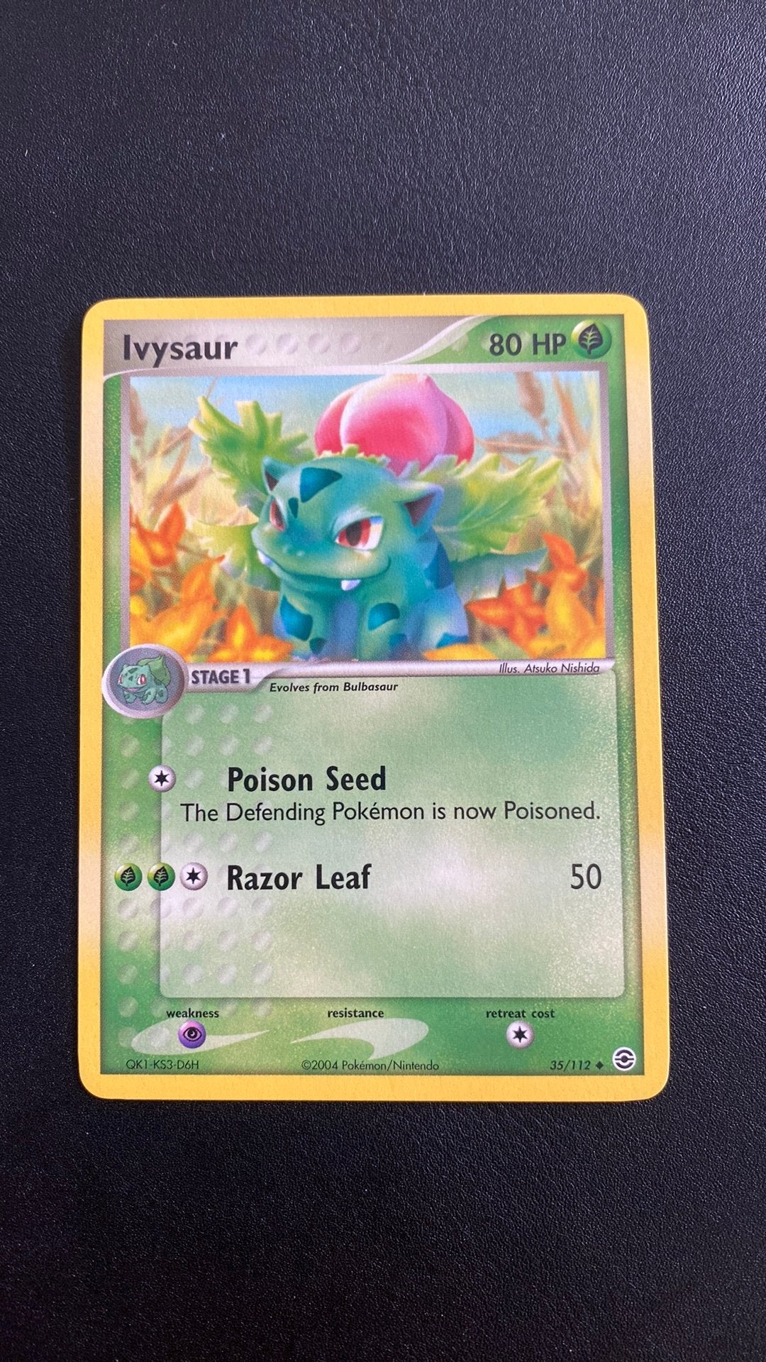 Pokemon ivysaur 35/112 firered leafgreen, Ophalen of Verzenden, Gebruikt, Losse kaart