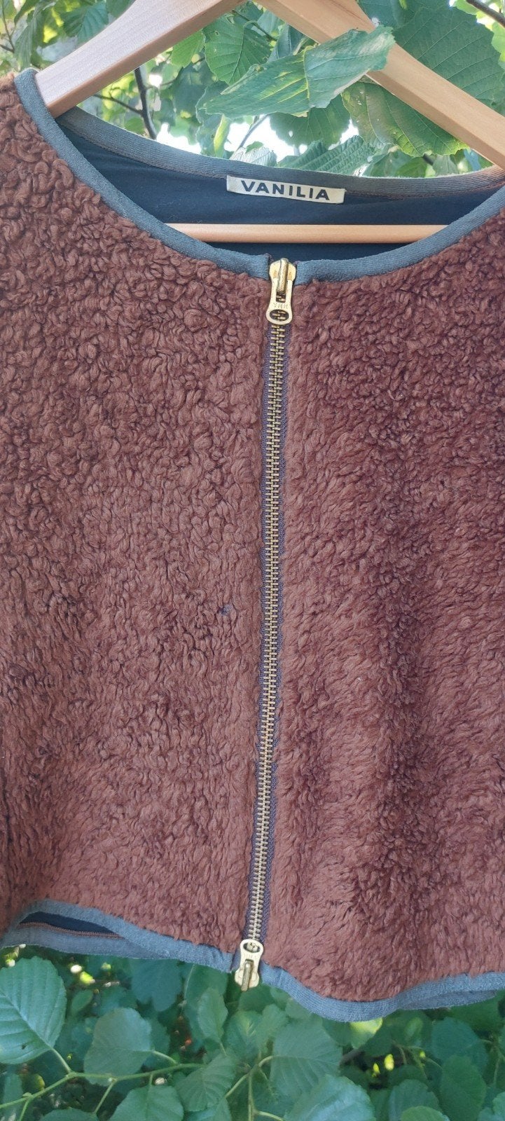 Vanilia Vest Furry Jacket Maat 42 (L) - Gedragen, Bruin, Vanilia, Maat 42/44 (L), Ophalen of Verzenden