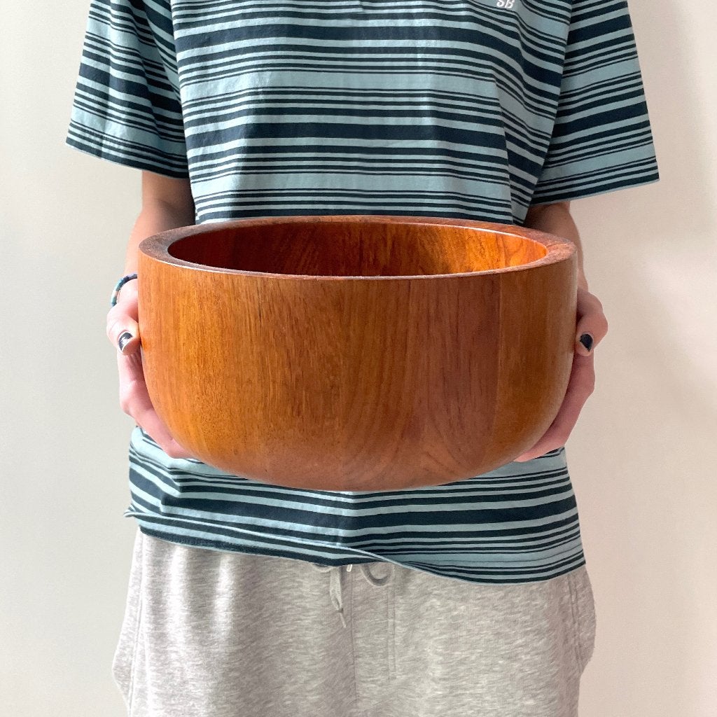 XXL teak Mid Century SCHAAL Nissen bowl 1960s vintage Scandi, Huis en Inrichting, Gebruikt, -, Rond, Ophalen of Verzenden