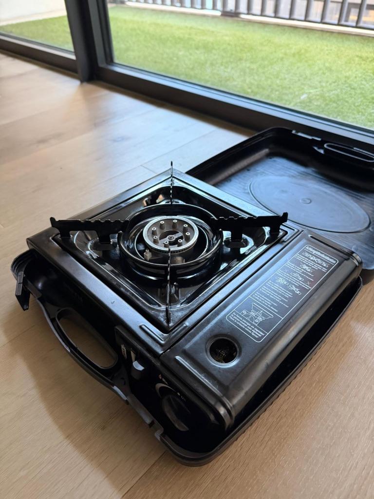 Kamperen gas brander zwart met koffer, Ophalen, Zo goed als nieuw