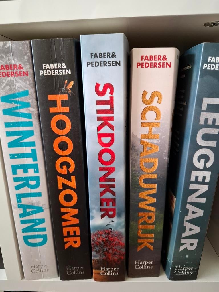 5 thrillers van Faber & Pedersen (Alpe d'Huzes), Ophalen, Gelezen, Faber & Pedersen, Scandinavië