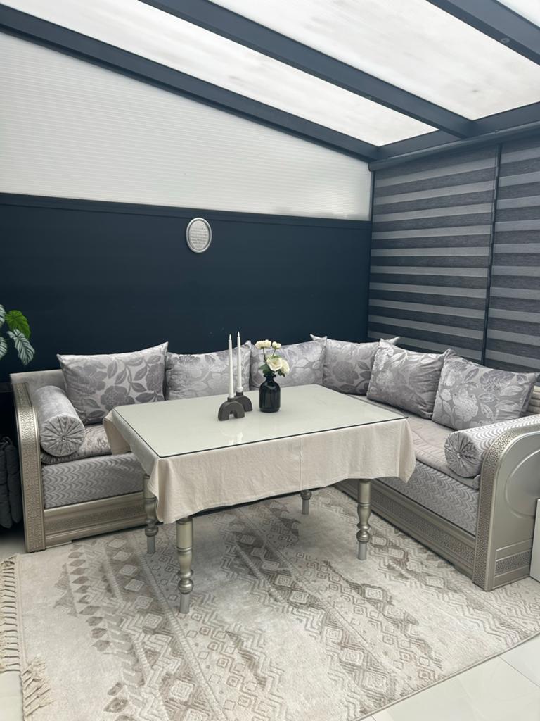 Marokkaanse Salon Set, Huis en Inrichting, Woonaccessoires | Kussens, Gebruikt, Grijs, Rechthoekig, Ophalen