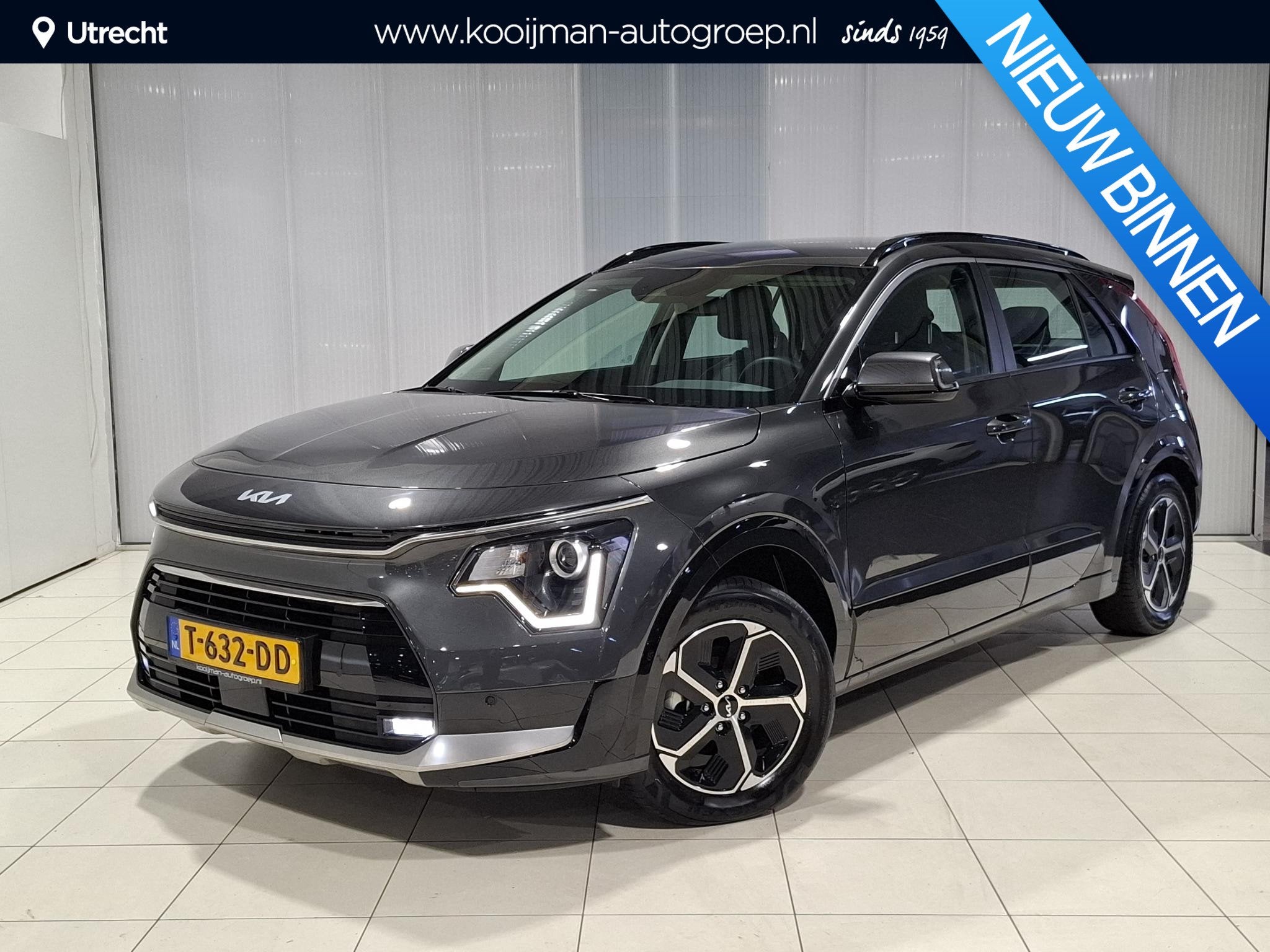 Kia Niro 1.6 GDi Hybrid DynamicLine Trekhaak, Apple Carplay/, Auto's, 1374 kg, Gebruikt, Euro 6, Leder en Stof