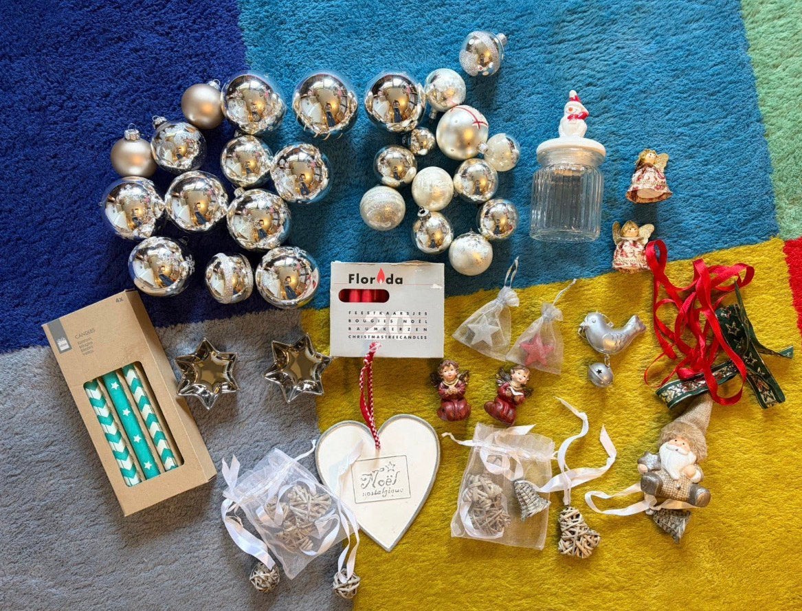Diverse kerstspullen kerstversiering, Ophalen of Verzenden, Gebruikt