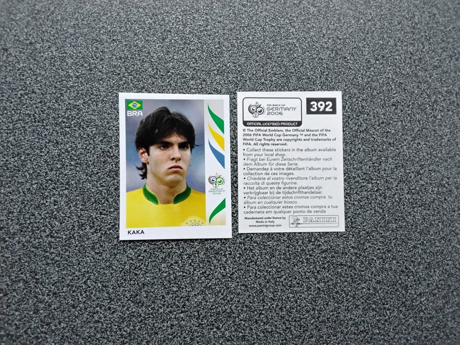 Panini Sticker Kaka Brazilië WK 2006 - Zeldzaam!, Ophalen of Verzenden, Zo goed als nieuw, Poster, Plaatje of Sticker