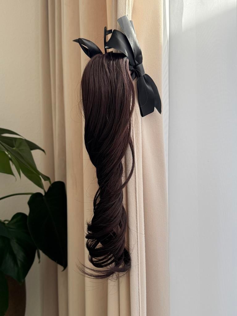 Donkerbruine Kastanje Ponytail Haarklem - Nieuw, Sieraden, Tassen en Uiterlijk, Uiterlijk | Haarverzorging, Ophalen of Verzenden