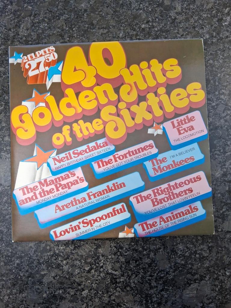 40 Golden Hits of the Sixties - Dubbel LP, Ophalen of Verzenden, 1960 - 1969, Gebruikt, Boxset