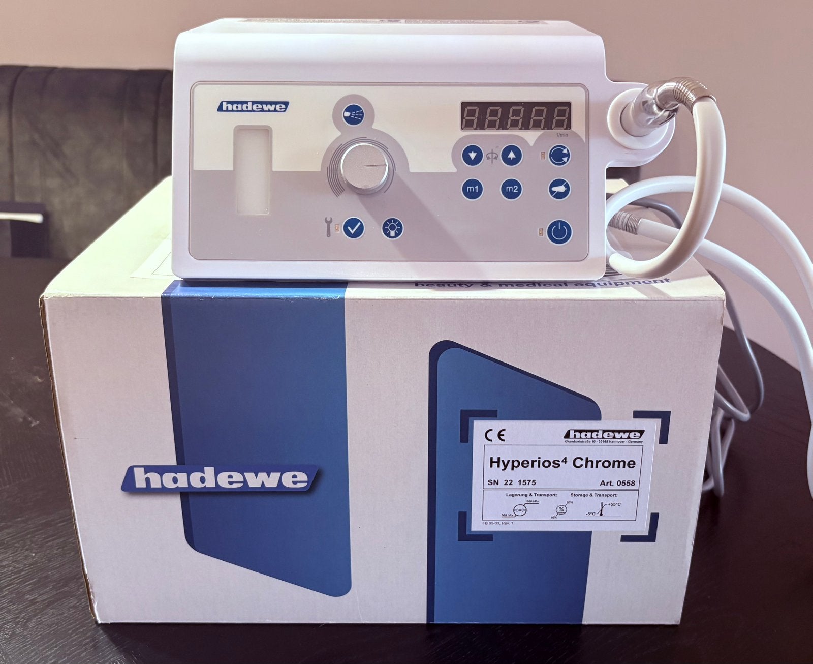 Hadewe Hyperios 4 Chrome pedicuremotor, Ophalen, Zo goed als nieuw, Hand- en Voetverzorging