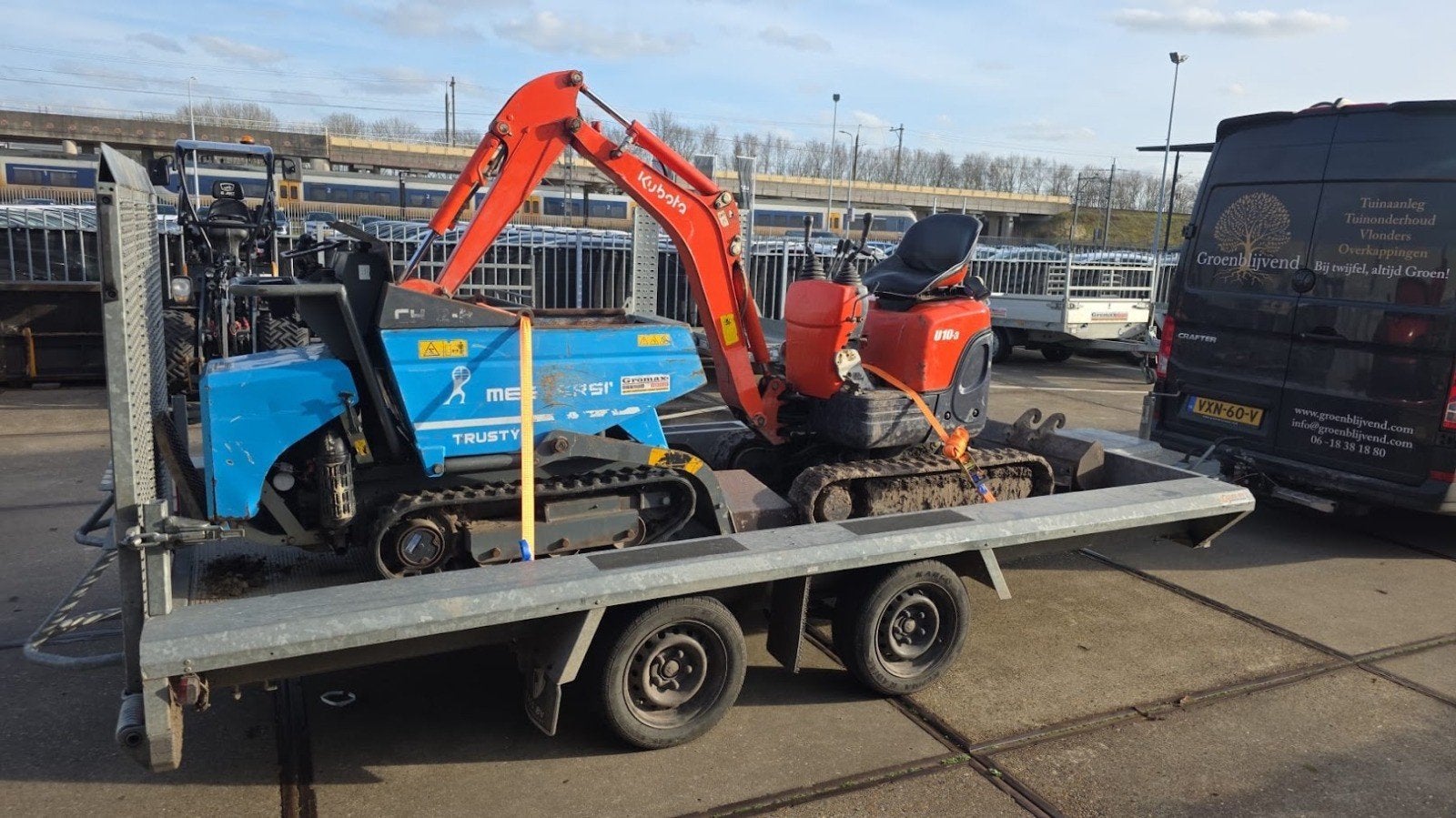 Hapert Machinetransporter 3500kg - Nieuwe voorbanden, Ophalen of Verzenden, Gebruikt
