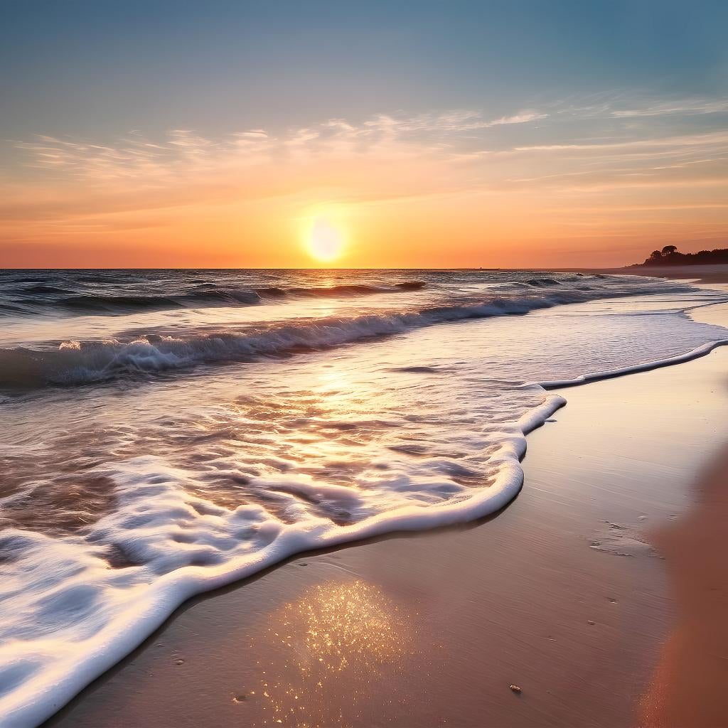 Strand fotobehang Zonsondergang III, strandwandeling, Huis en Inrichting, Stoffering | Behang, Verzenden