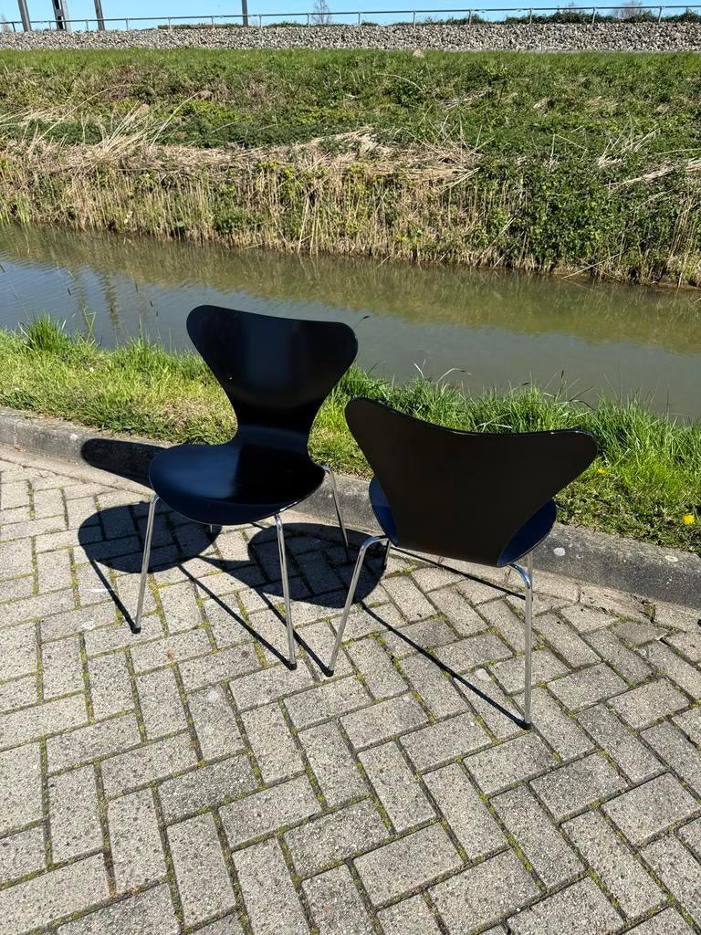Fritz Hansen vlinder stoel zwart, Gebruikt, Twee, Zwart, Ophalen of Verzenden