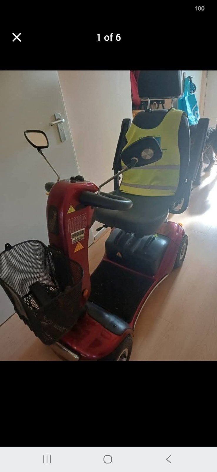 Rode scootmobiel Shoprider, Ophalen, Gebruikt, Shoprider