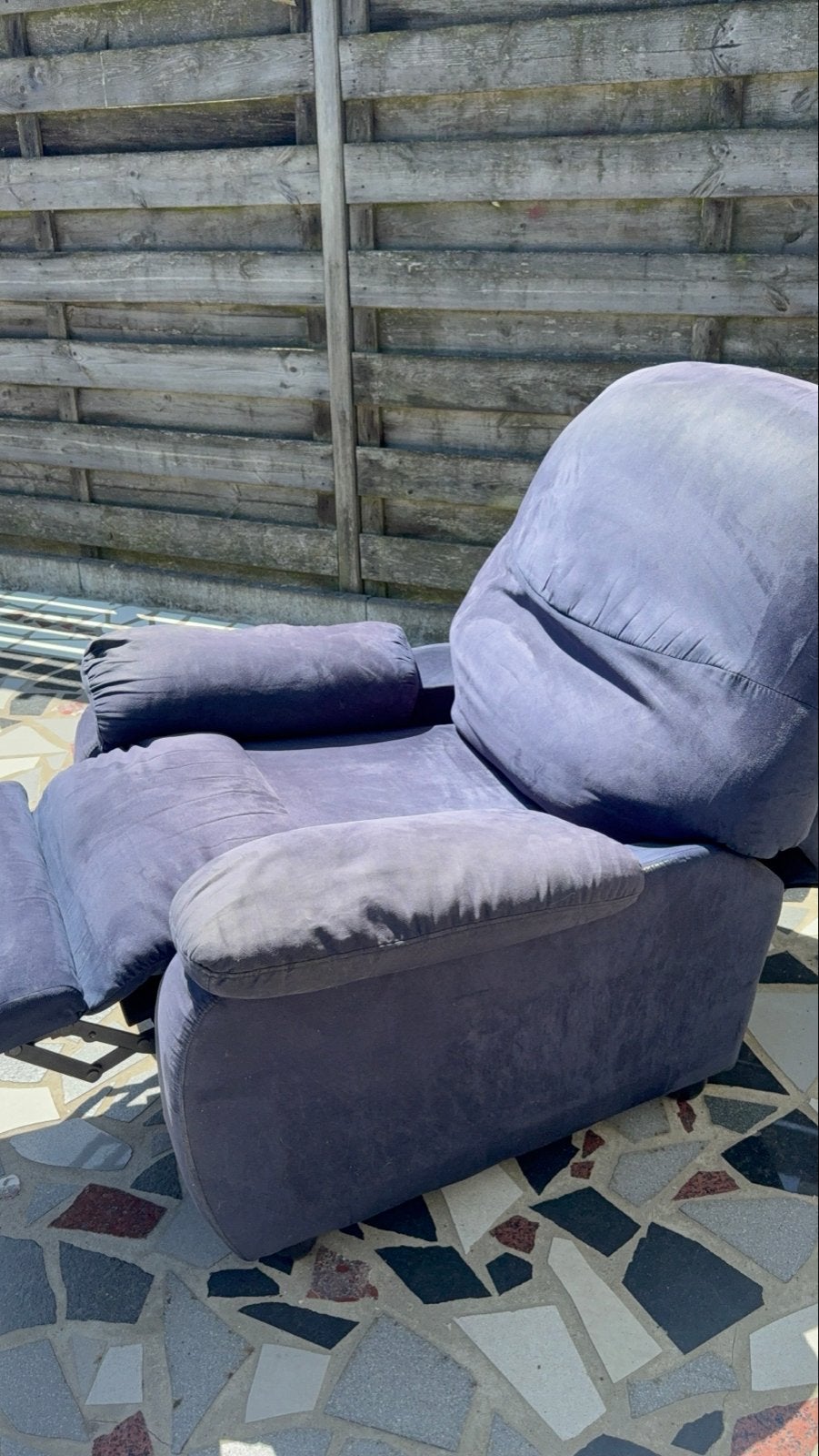 Comfortabele relaxfauteuil - Blauw gratis, Ophalen, Gebruikt, 100 tot 125 cm, 75 tot 100 cm