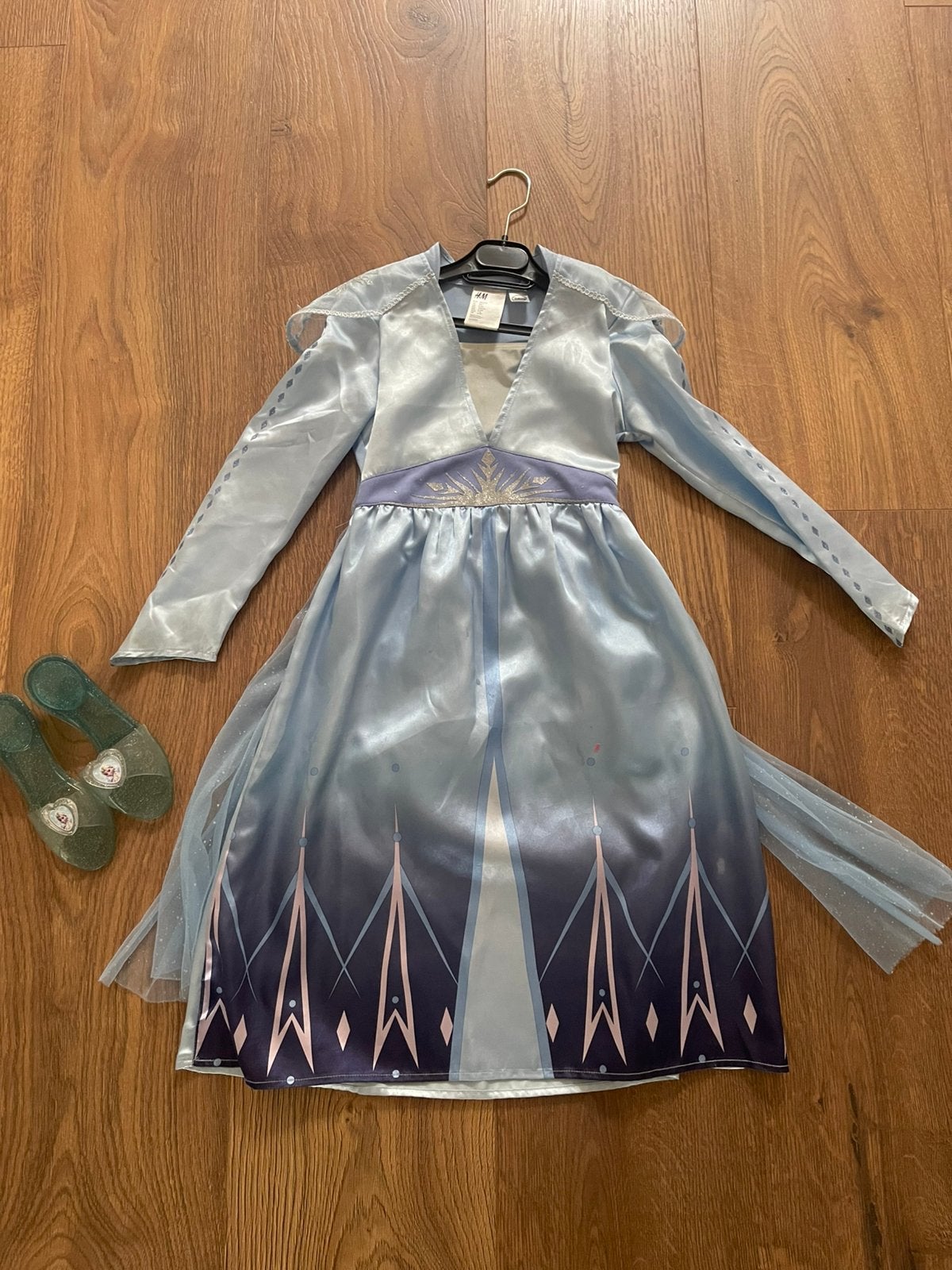 H&M Frozen jurk en schoenen / feozen dress maat 6-8Y, Ophalen of Verzenden, Zo goed als nieuw, Meisje