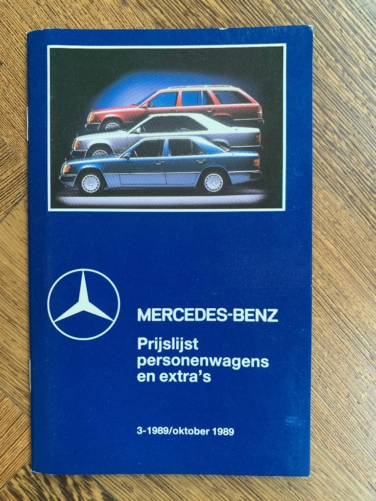 Prijslijst Mercedes-Benz personenwagens oktober 1989 nieuw!, Nieuw, Mercedes-Benz, Mercedes, Ophalen of Verzenden