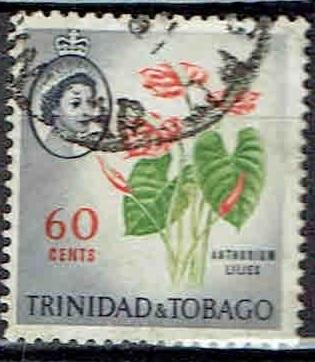 Trinidad & Tobago 1960 Lelies Bloemen, Verzenden, Gestempeld, Dier of Natuur