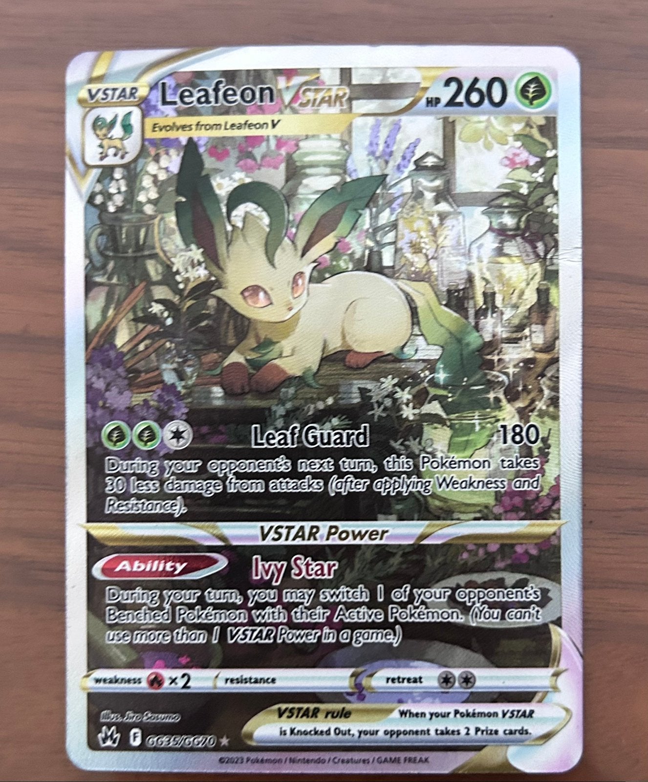 Leafeon vstar, staat is Lp/Good., Verzamelen, Speelkaarten, Jokers en Kwartetten, Ophalen, Gebruikt, Speelkaart(en)