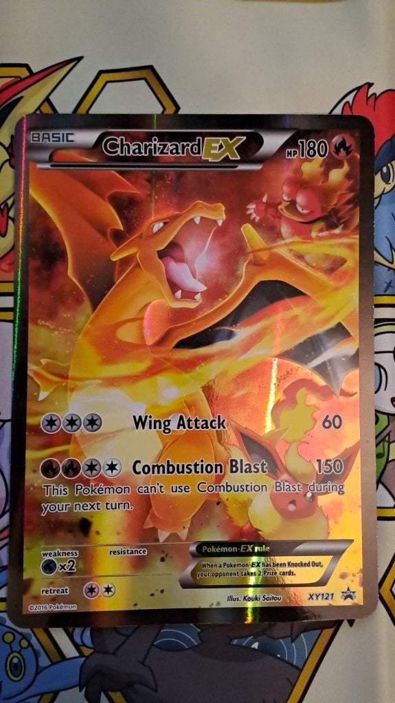 Charizard EX [Jumbo] #XY121 Pokemon Promo, Ophalen of Verzenden, Zo goed als nieuw, Losse kaart, Foil