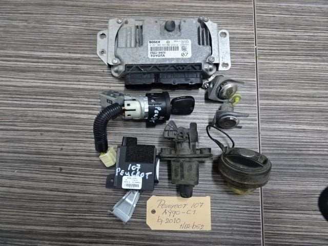 ECU Peugeot 107-C1-Aygo bj 2010 complete set incl sloten., Auto-onderdelen, Gebruikt, -, -, Ophalen of Verzenden