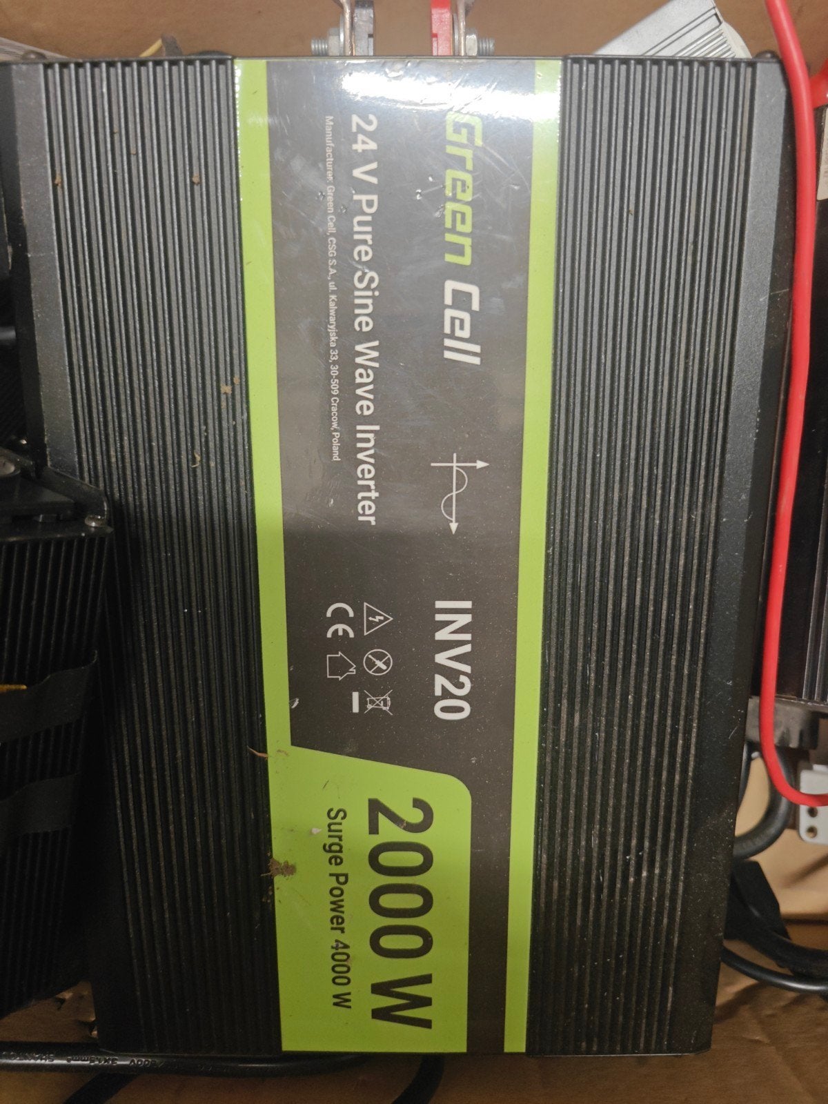 Green Cell 24V Pure Sine Wave Omvormer 2000W, Ophalen of Verzenden, Gebruikt, Overige merken, Omvormer