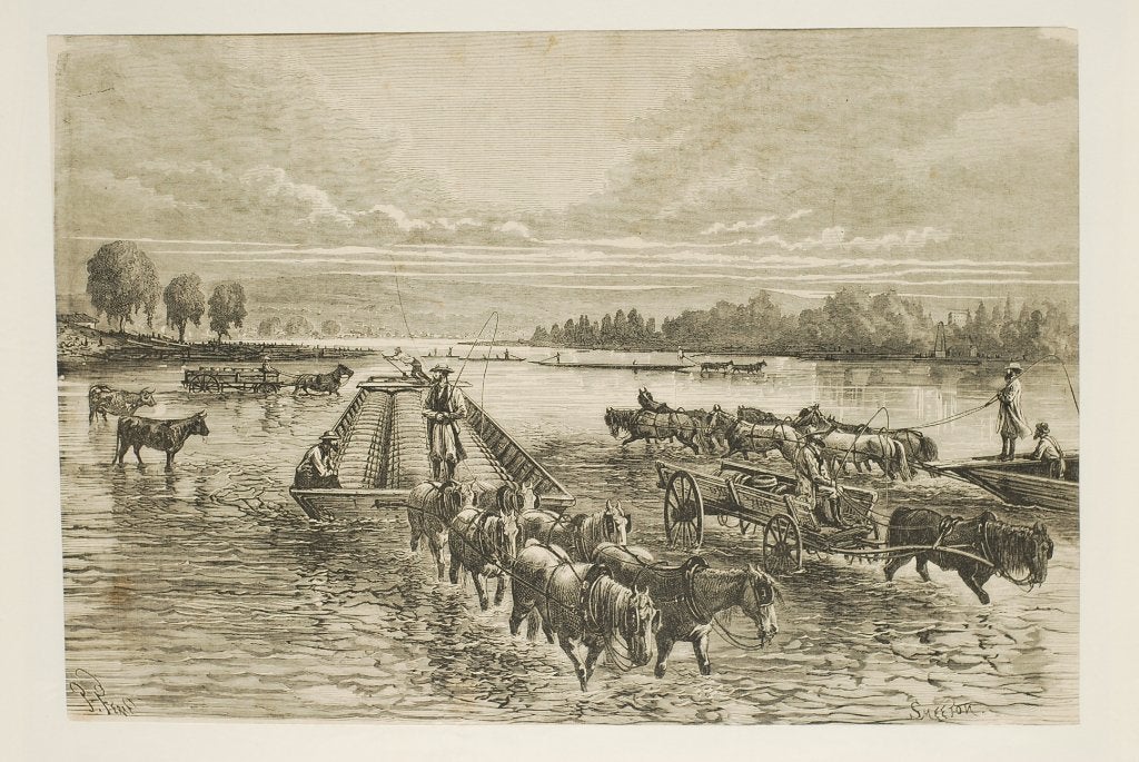 Antieke gravure: Olie Pennsylvania Le Monde Illustré 1870, Verzamelen, Verzenden, Voor 1940, Zo goed als nieuw, Overige onderwerpen