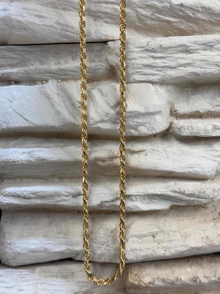 gouden rope ketting 14kt Massief, Www.bredajuwelier.nl, Nieuw, Ophalen of Verzenden, Www.bredajuwelier.nl