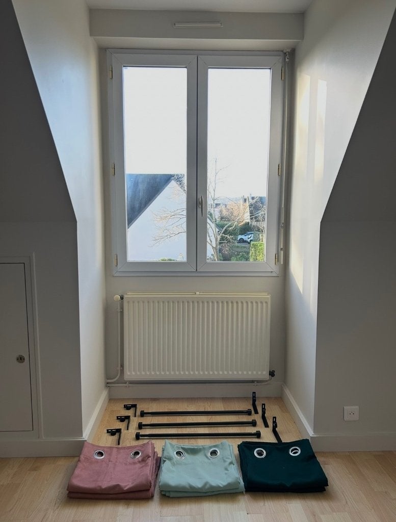 Ikea gordijnen sets, Ophalen, Met ringen, 145 cm, Blauw