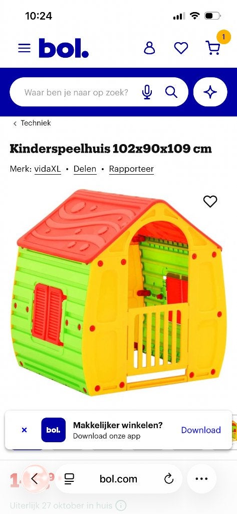 Gratis Speelhuis, Ophalen, Zo goed als nieuw, Kunststof