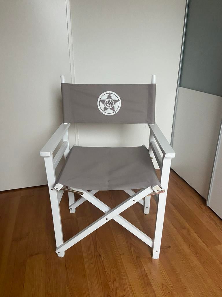 Inklapbare wit/beige regisseursstoel, Ophalen, Overige kleuren, Eén