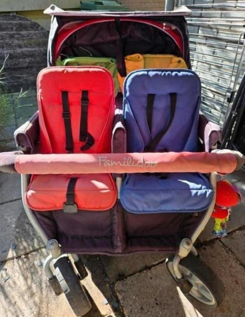 Familidoo vierlingwagen / kinderwagen, Ophalen, Gebruikt, Kinderwagen of Buggy