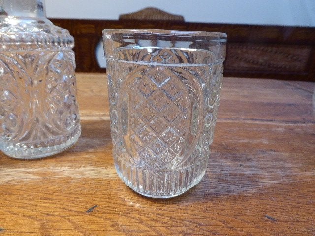 6 delige art deco persglazen toiletset, Ophalen of Verzenden