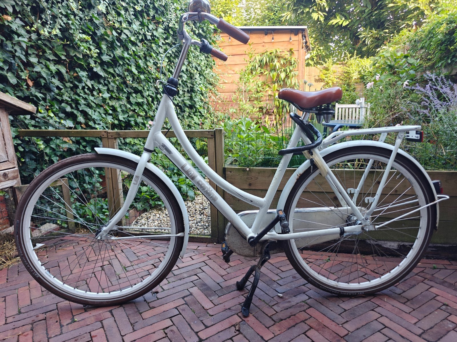 Omafiets met dubbel slot, Ophalen, Terugtraprem, Gebruikt, Cortina U4 Transport
