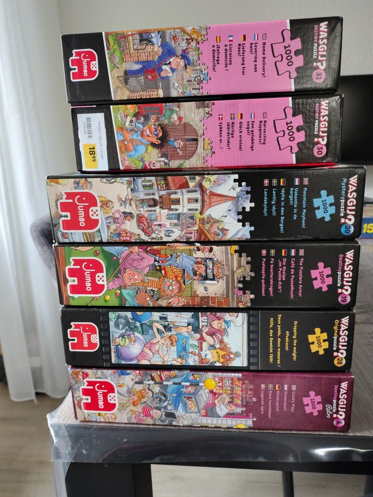 Jumbo Wasgij puzzels, Ophalen, 500 t/m 1500 stukjes, Zo goed als nieuw