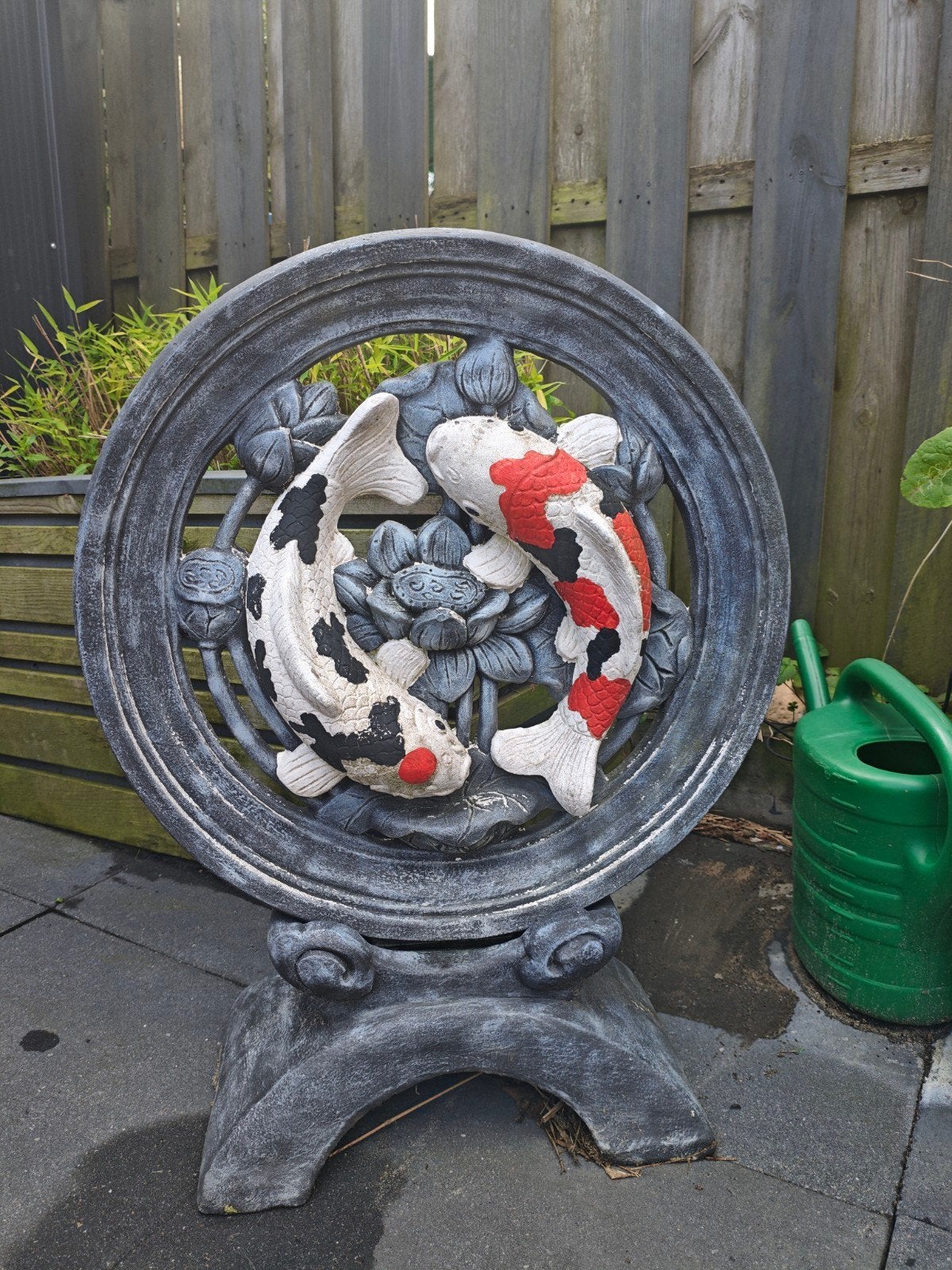 Decoratief Koi Karper Beeld voor Tuin of Vijver, Ophalen, Gebruikt, Beton, Dierenbeeld