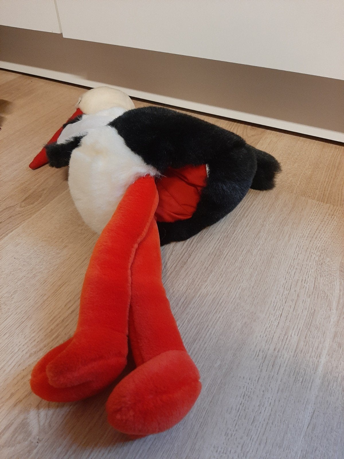 Ooievaar handpop knuffel 50 cm, Ophalen of Verzenden
